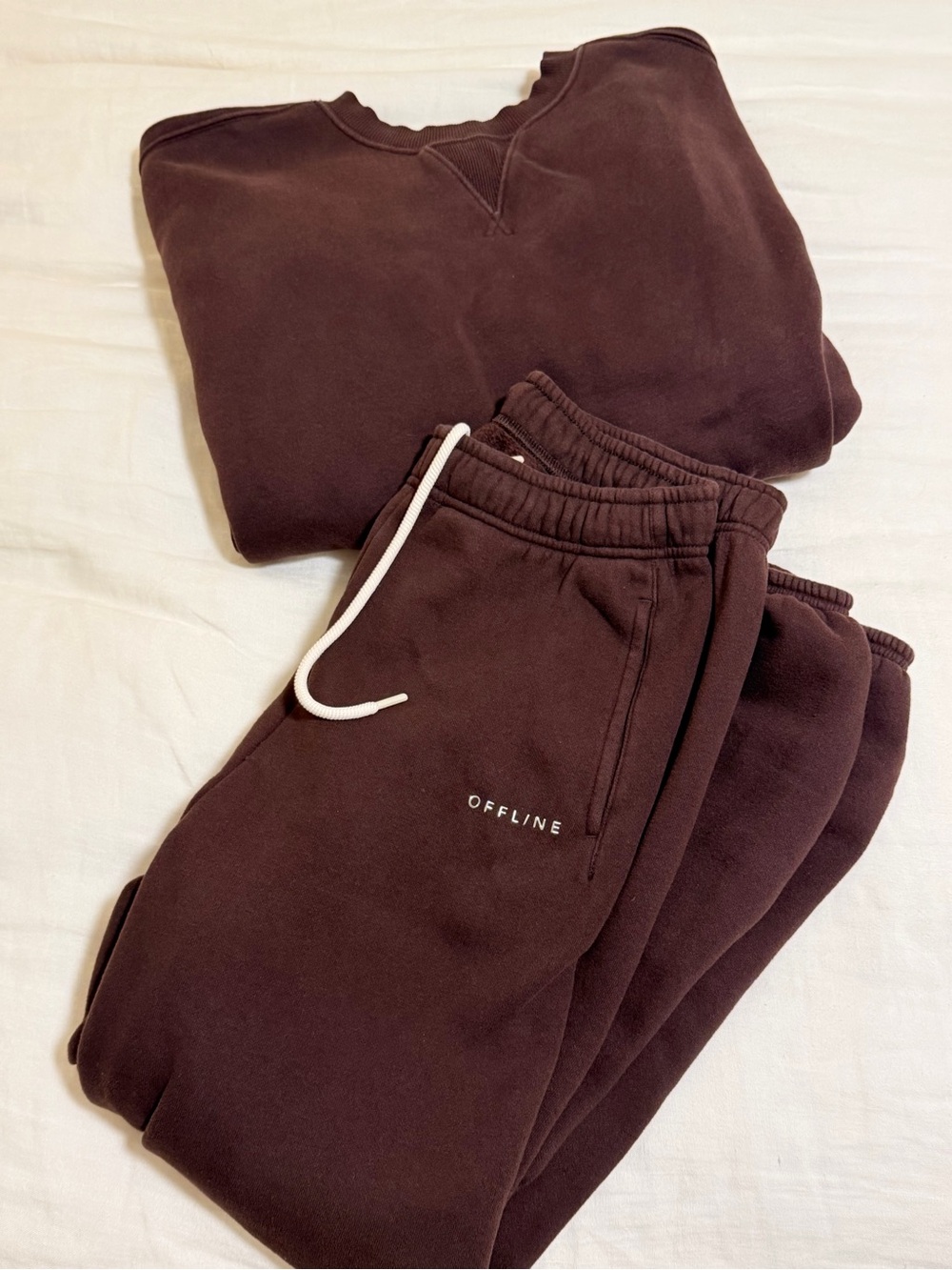 aerie offline Chocolate Brown Pullover Sweatshirt and Sweatpants